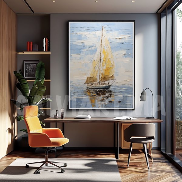 Bateau Jaune Océan Bleu