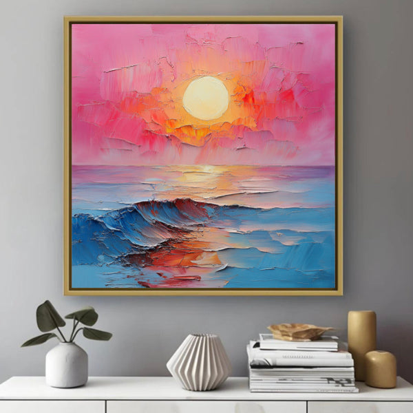 Peinture Abstraite Paysage au Lever du Soleil