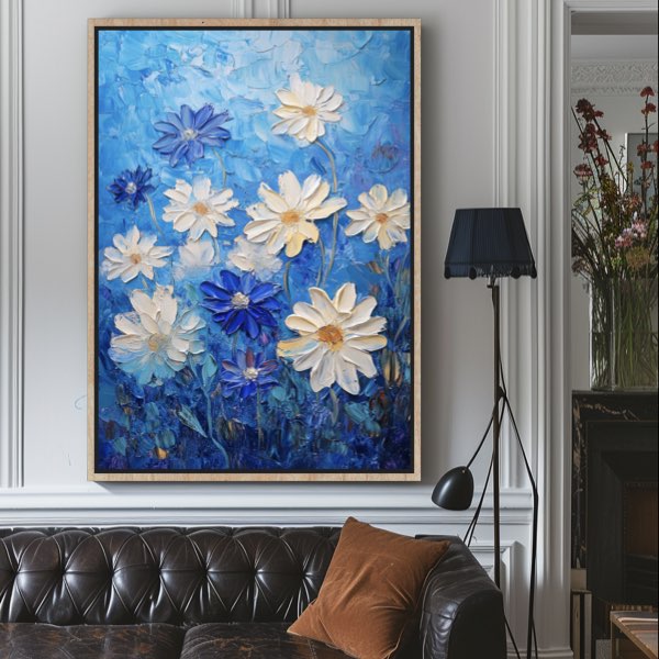 Fleurs Bleues Abstraites