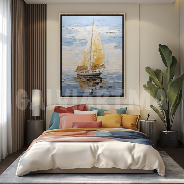 Bateau Jaune Océan Bleu