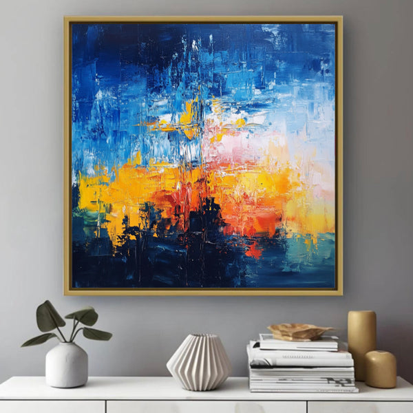 Peinture Abstraite Émotionnelle sur le Thème de l'Eau