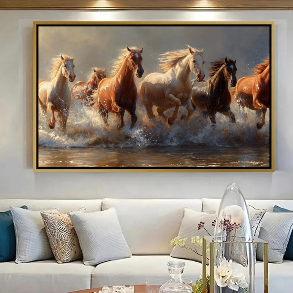 Chevaux sur le rivage