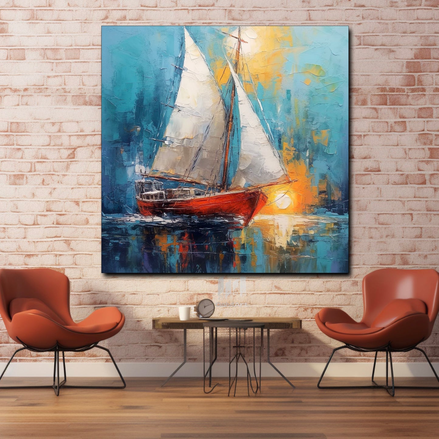 Bateau dans un Océan Bleu