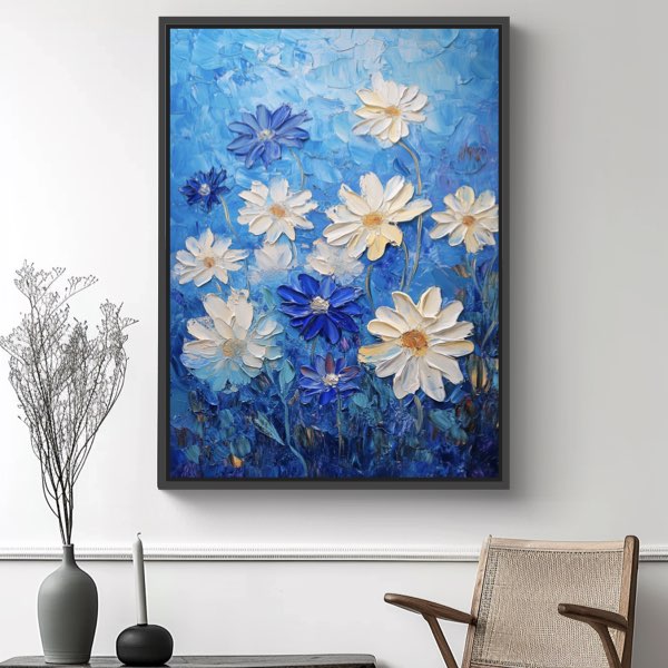 Fleurs Bleues Abstraites