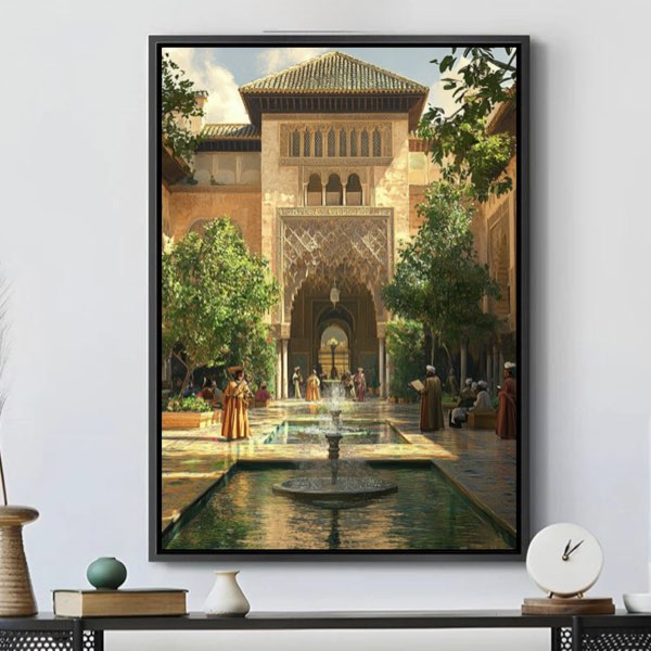 Cour Andalouse à Grenade - Palais de l'Alhambra, Architecture Islamique