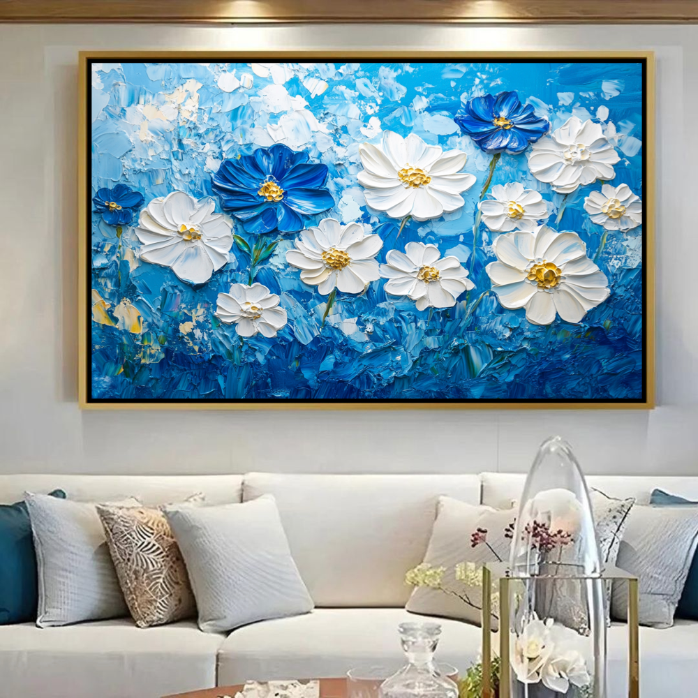 Fleurs Bleues Abstraites