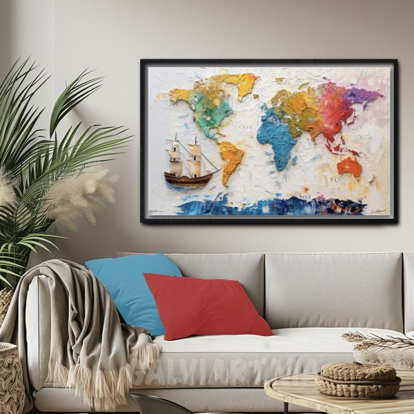 Carte Monde Colorée