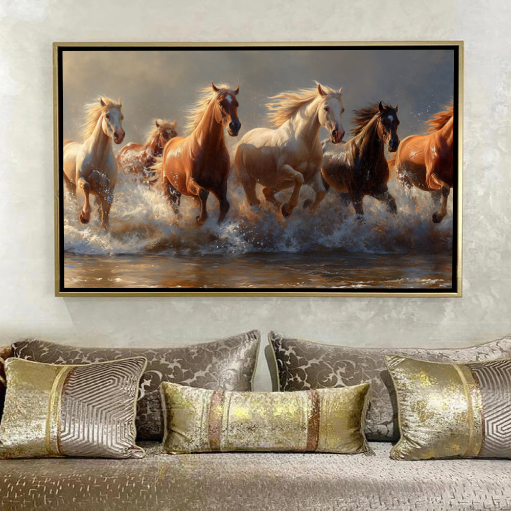 Chevaux sur le rivage