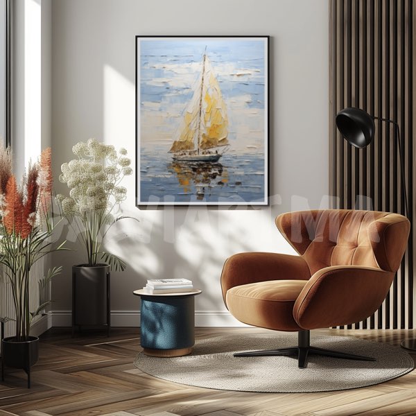 Bateau Jaune Océan Bleu