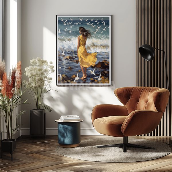 Fille Plage Jaune