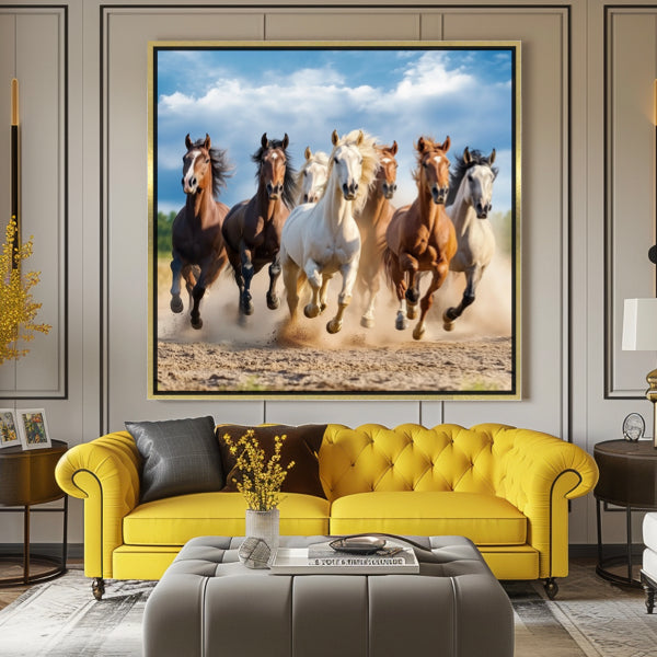 Course élan chevaux