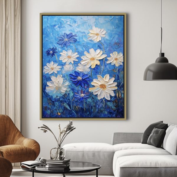 Fleurs Bleues Abstraites