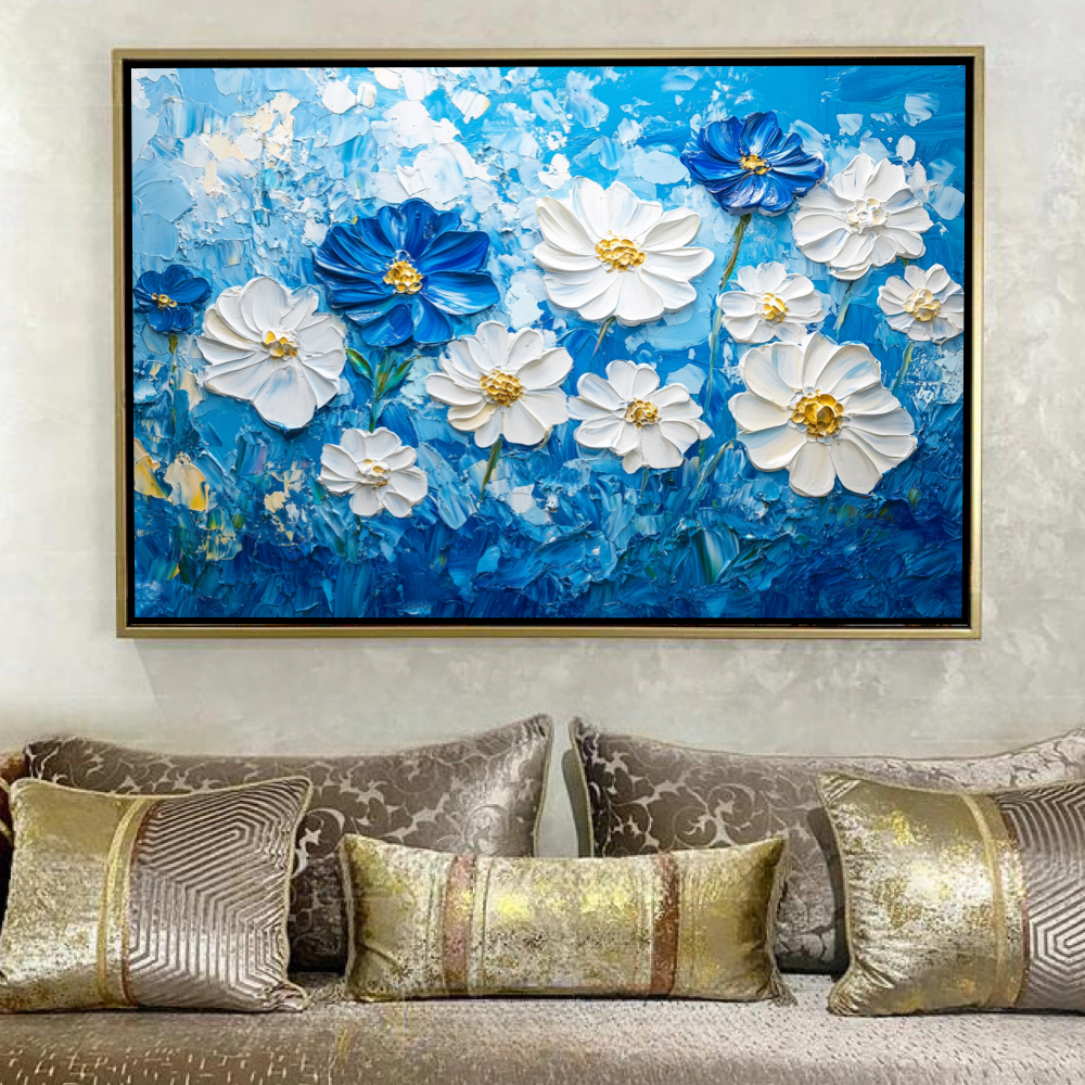 Fleurs Bleues Abstraites