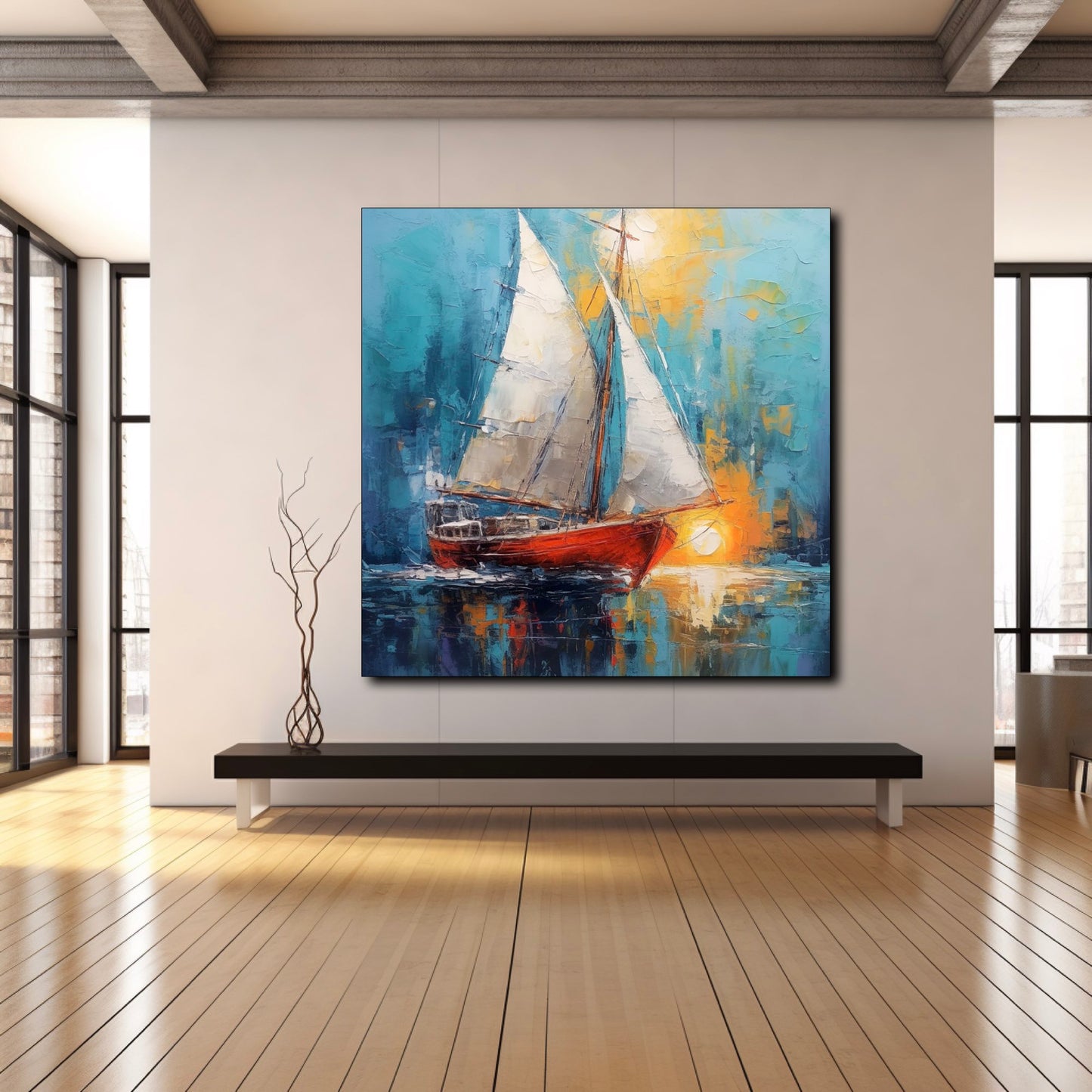 Bateau dans un Océan Bleu