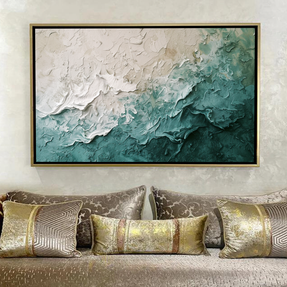 Vagues Abstraites Vertes et Bleues