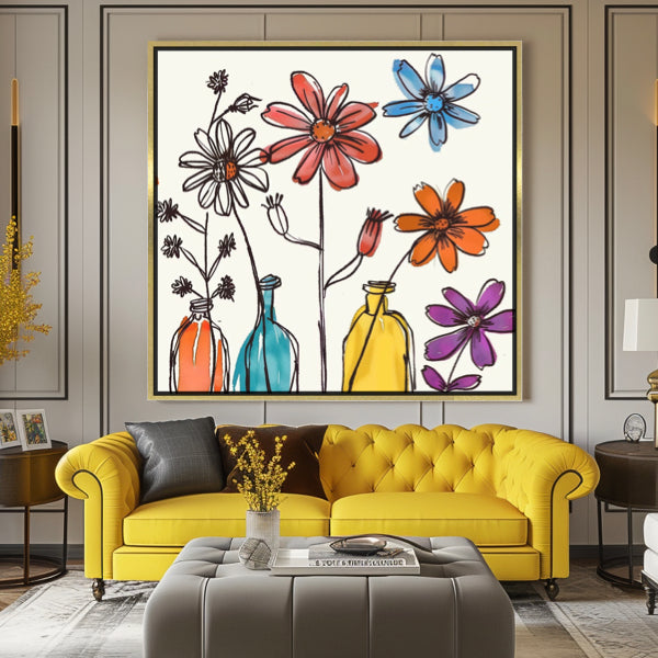 Fleurs minimalistes griffonnées