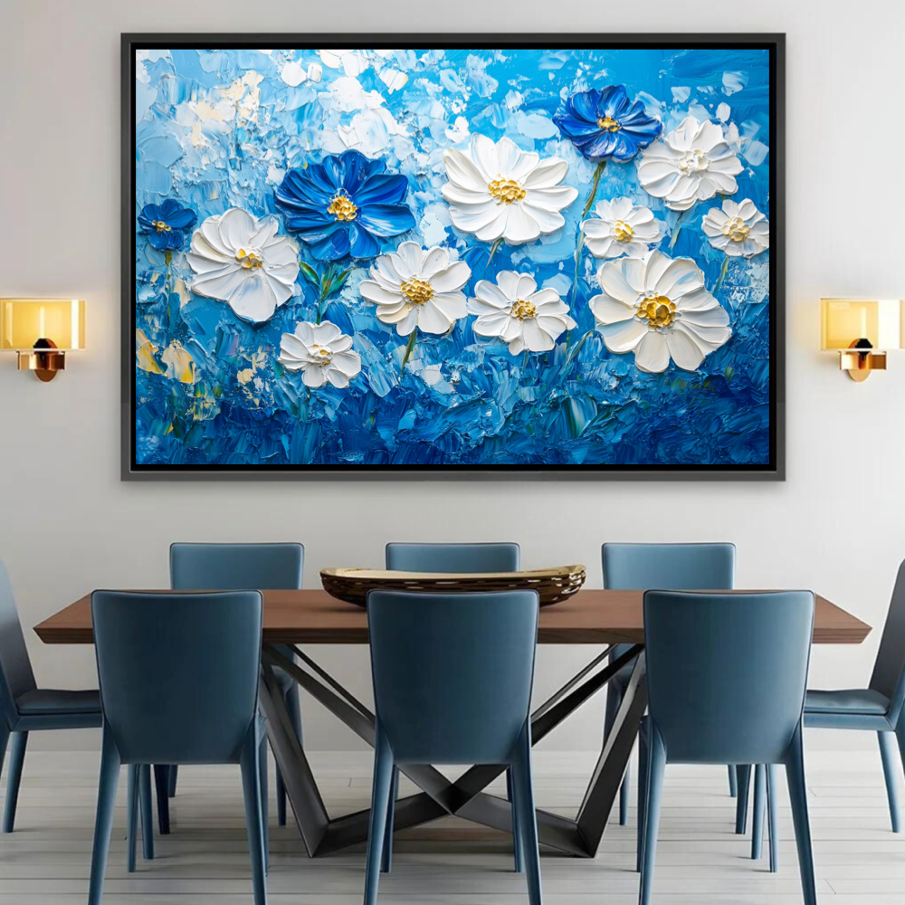 Fleurs Bleues Abstraites
