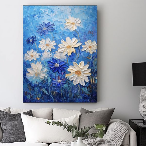 Fleurs Bleues Abstraites
