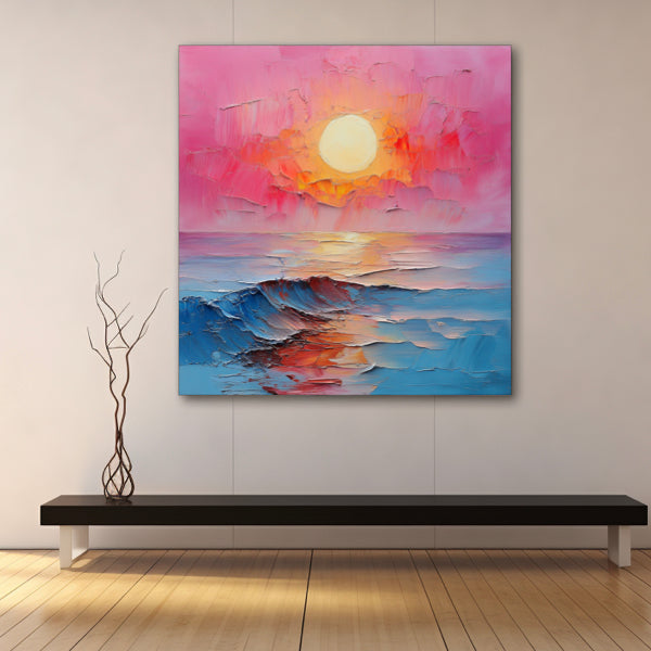 Peinture Abstraite Paysage au Lever du Soleil