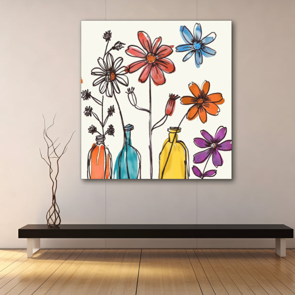 Fleurs minimalistes griffonnées