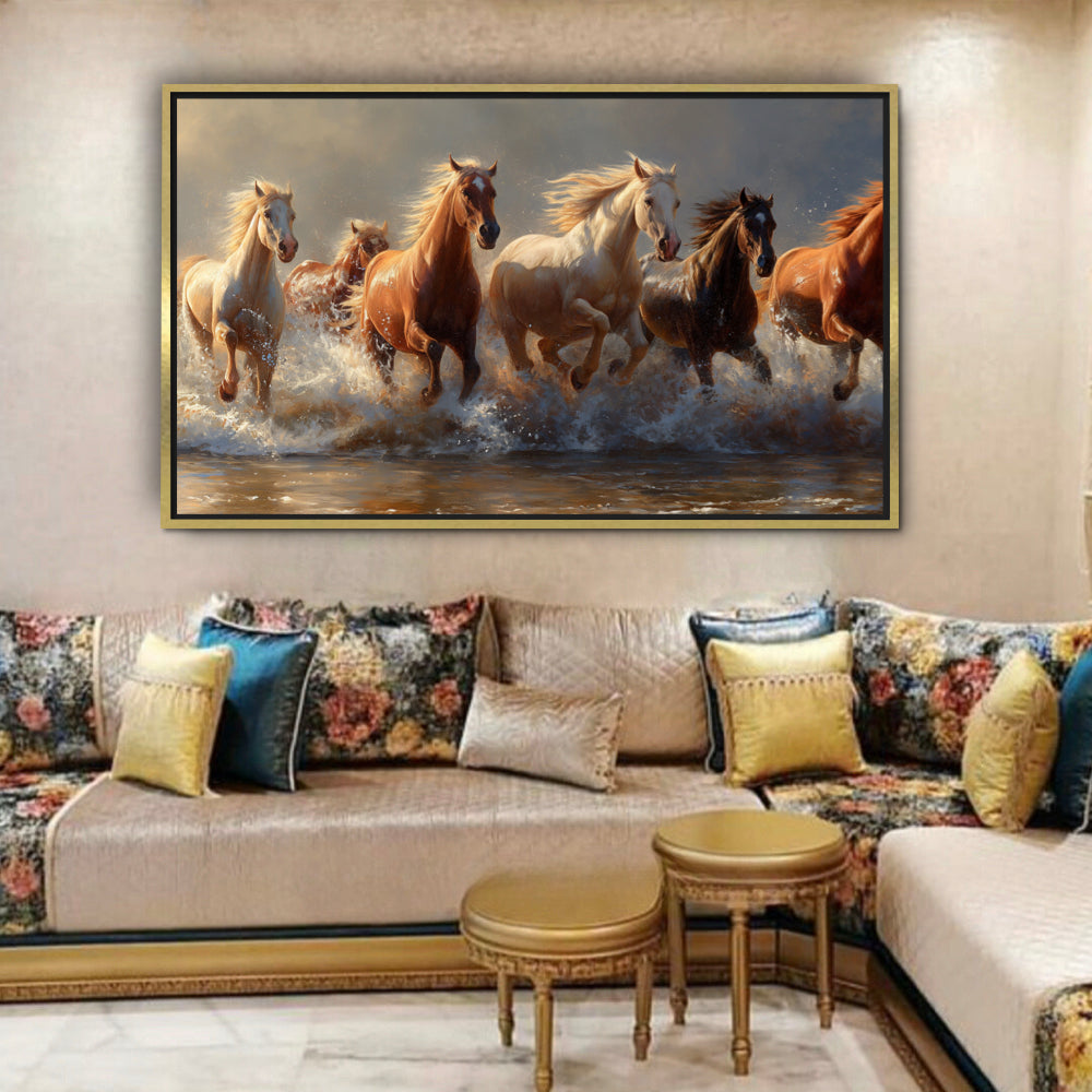 Chevaux sur le rivage