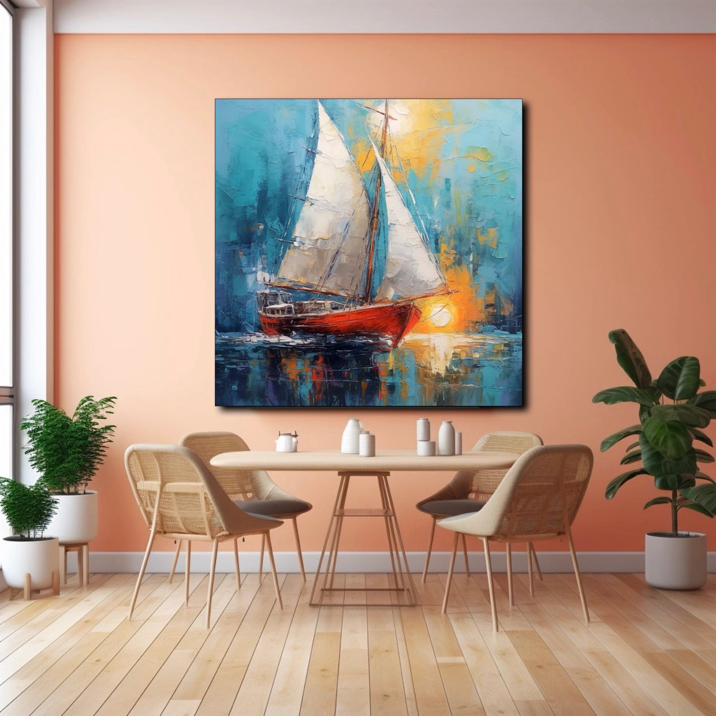 Bateau dans un Océan Bleu