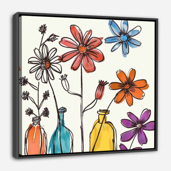 Fleurs minimalistes griffonnées