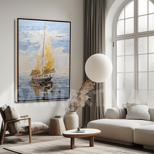 Bateau Jaune Océan Bleu