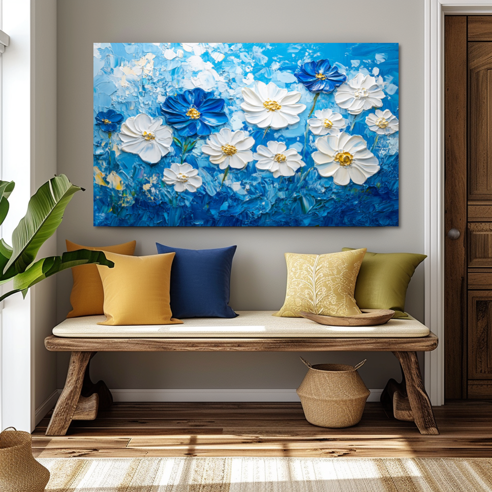 Fleurs Bleues Abstraites