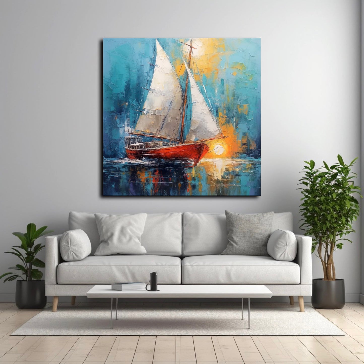 Bateau dans un Océan Bleu
