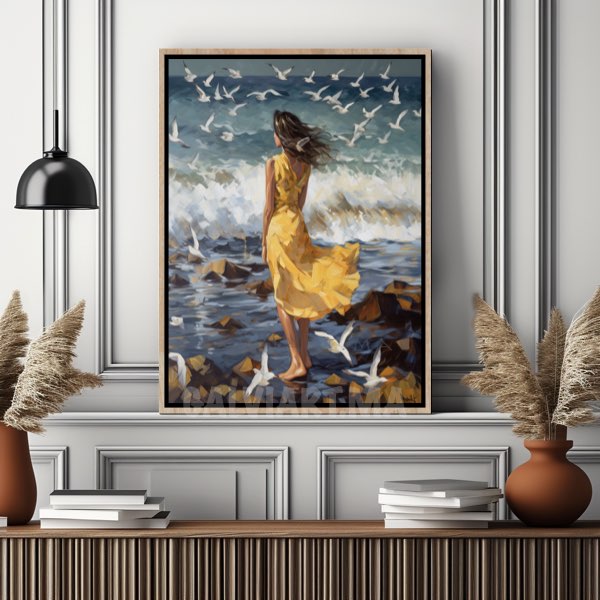 Fille Plage Jaune