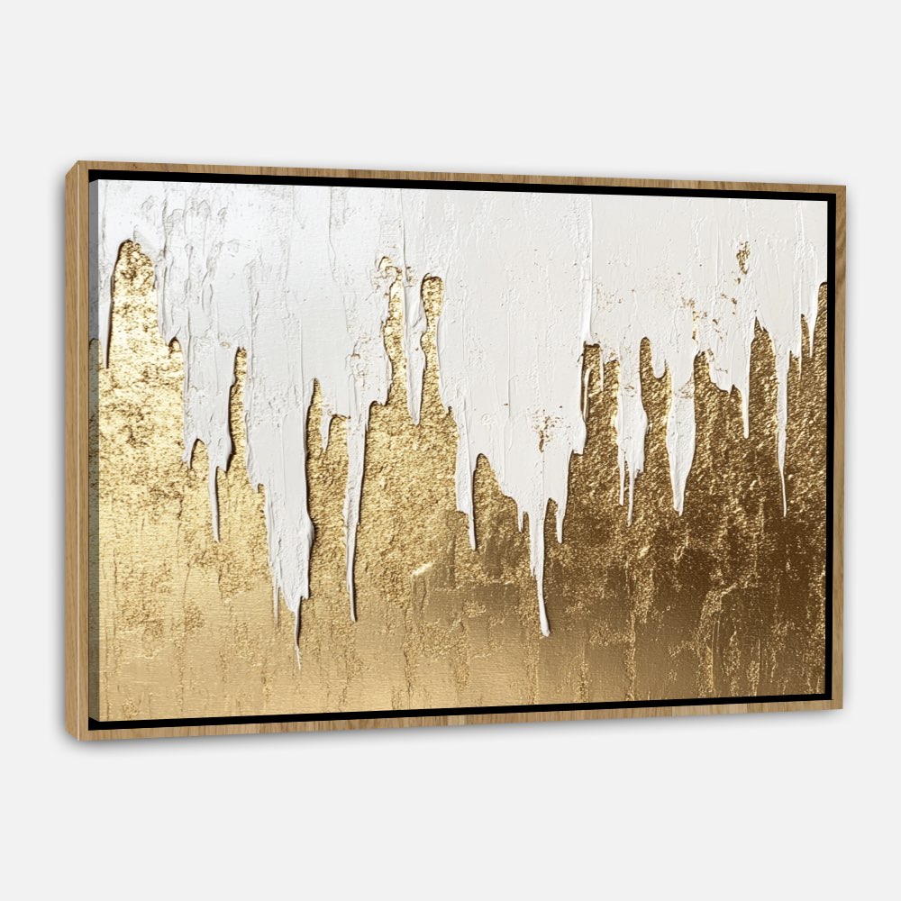 Peinture Abstraite avec Paillettes Dorées - Élégance Dégradée