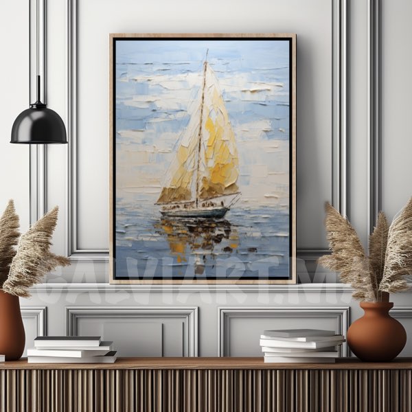 Bateau Jaune Océan Bleu