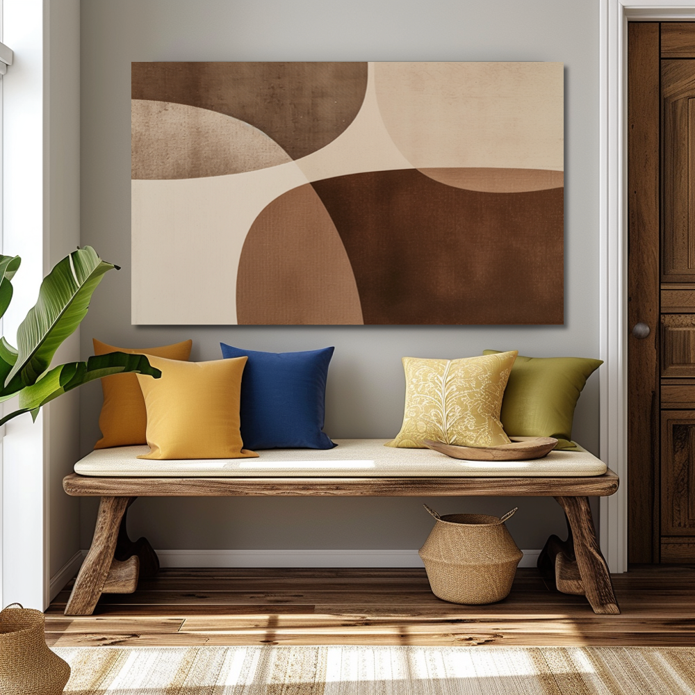 Esquisse Minimaliste Rétro - Tons Marron et Beige
