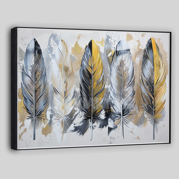 Tableau Plumes Abstraites - Palette Beige