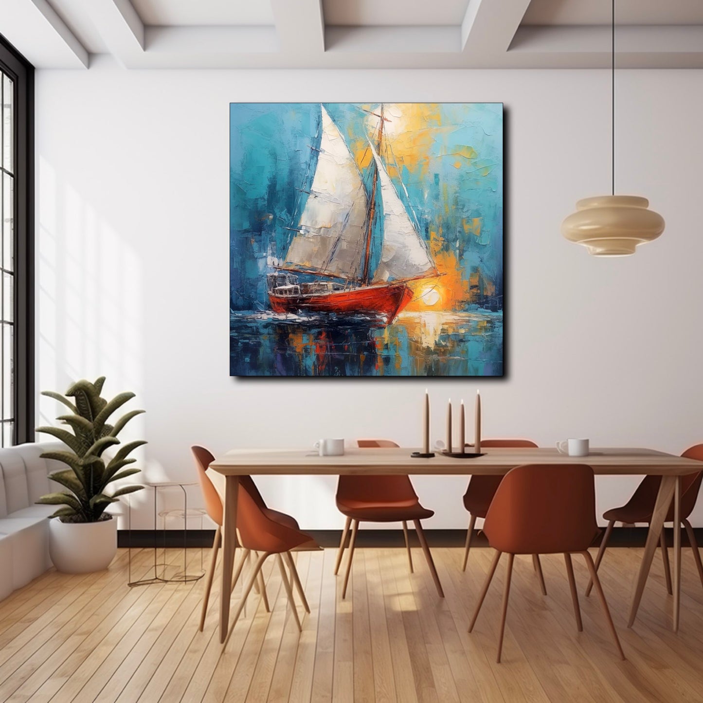 Bateau dans un Océan Bleu