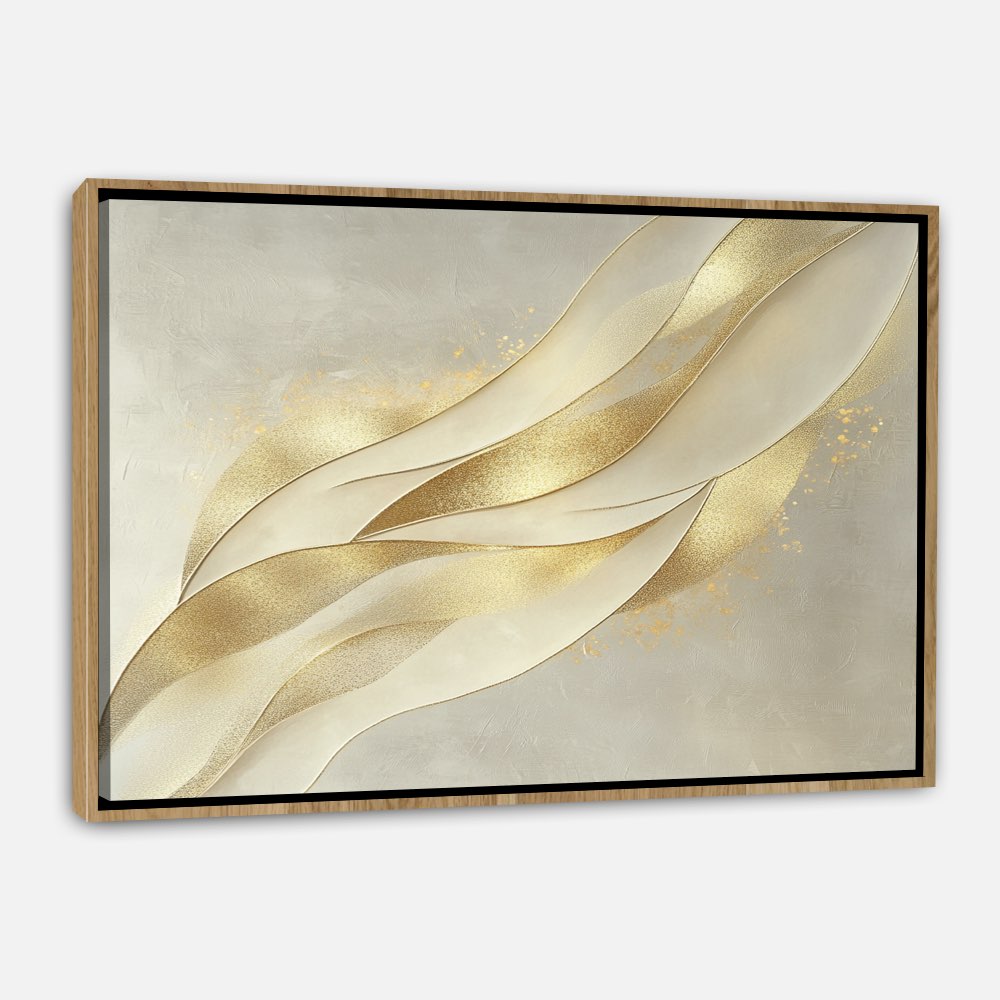 Fond Contemporain Crème avec Fines Touches d'Or