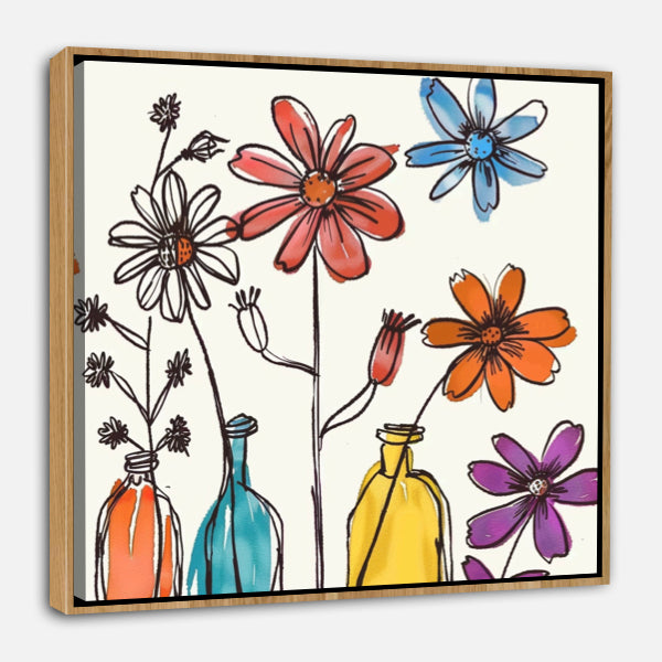 Fleurs minimalistes griffonnées