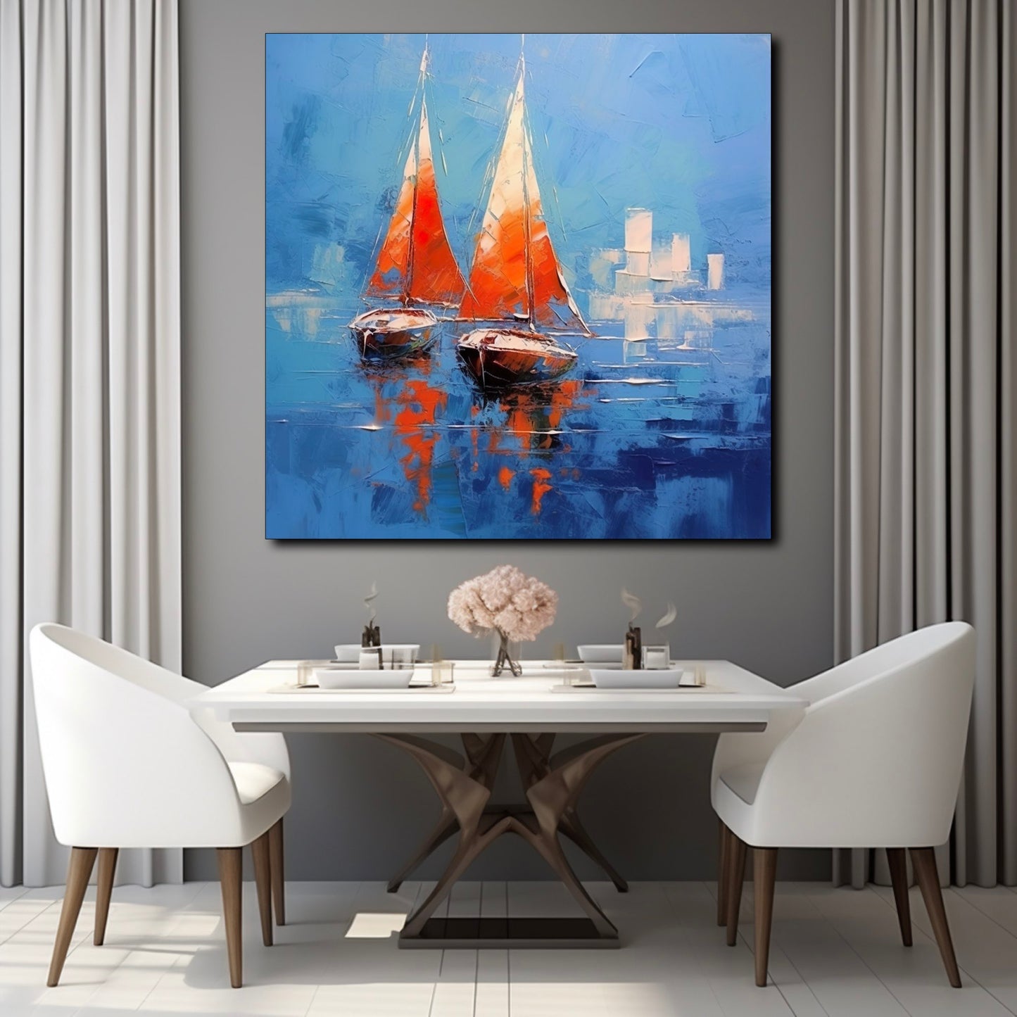 Bateau dans un Océan Bleu