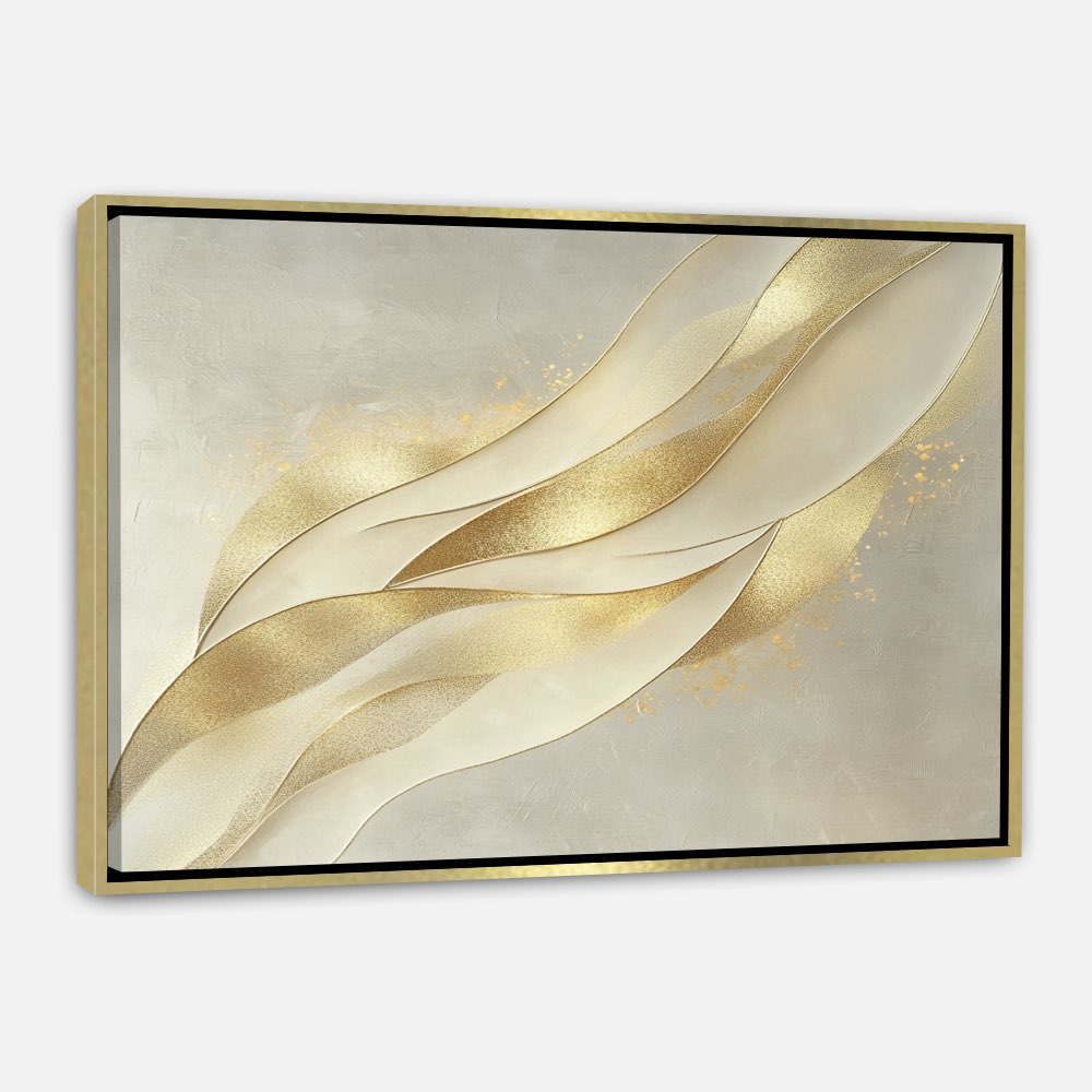 Fond Contemporain Crème avec Fines Touches d'Or