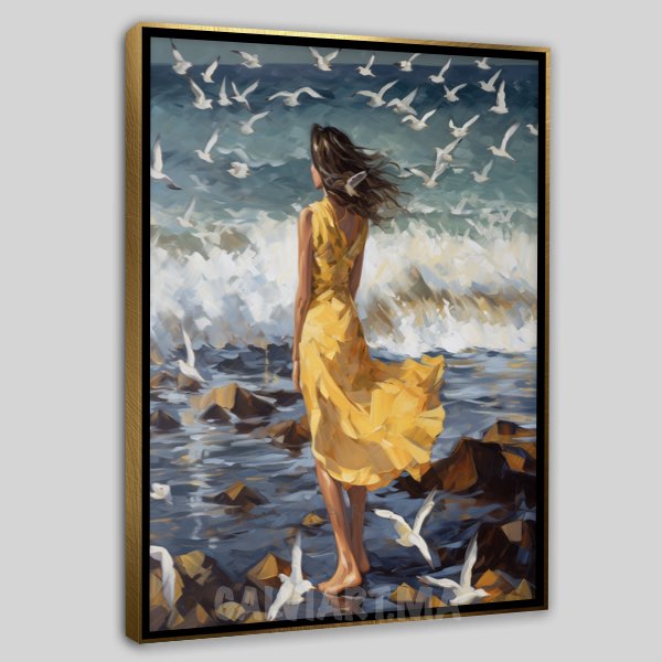 Fille Plage Jaune