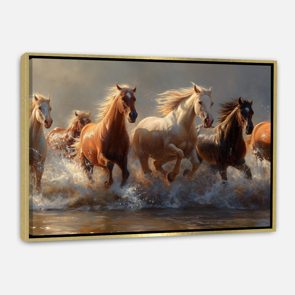 Chevaux sur le rivage