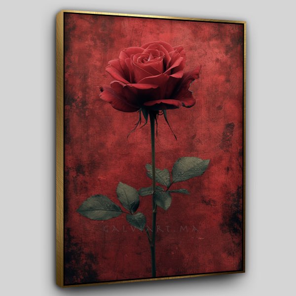 Motif Photogravure Wabi Sabi - Roses Rouges Gothiques