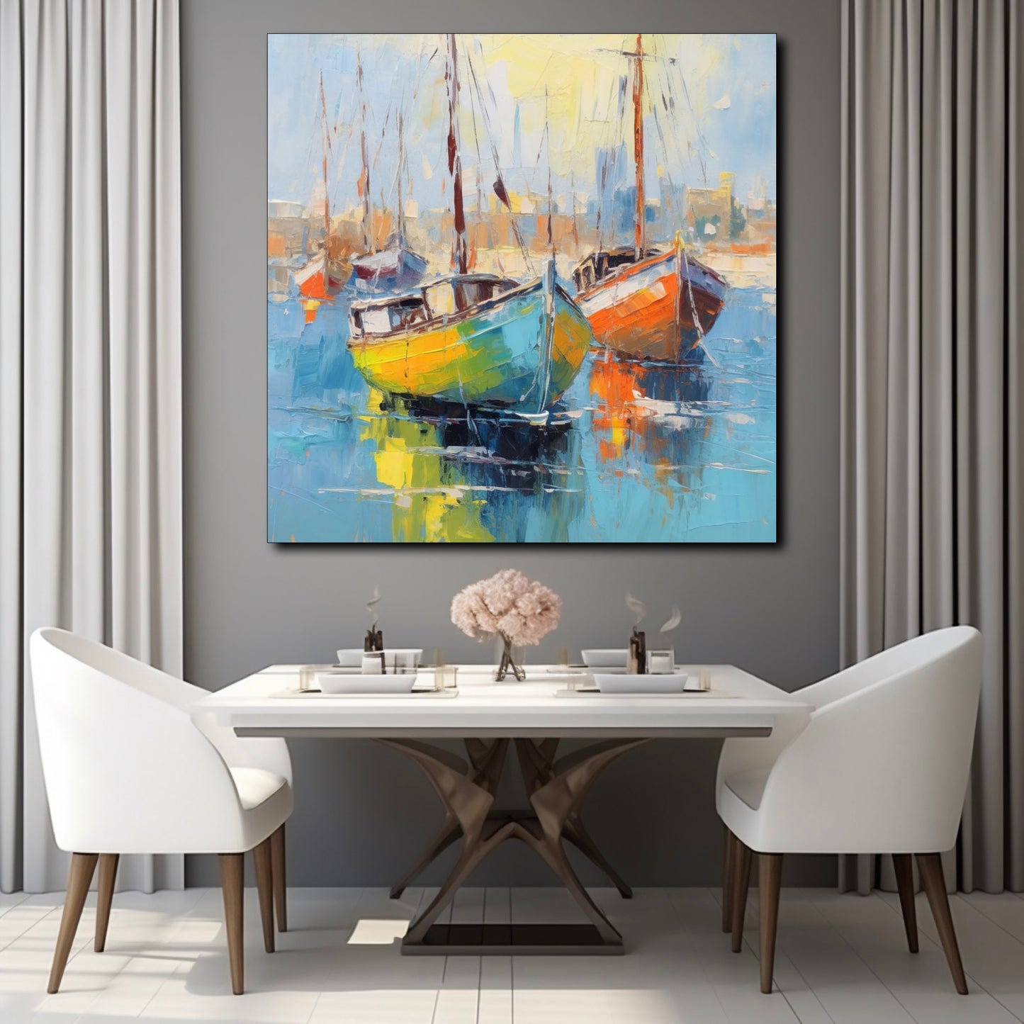 Bateau dans un Fleuve Bleu