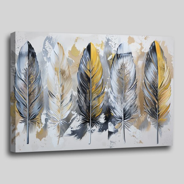Tableau Plumes Abstraites - Palette Beige