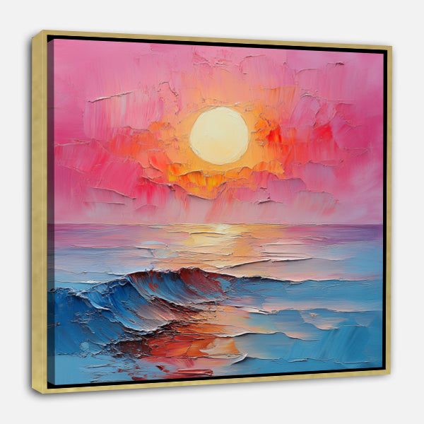 Peinture Abstraite Paysage au Lever du Soleil