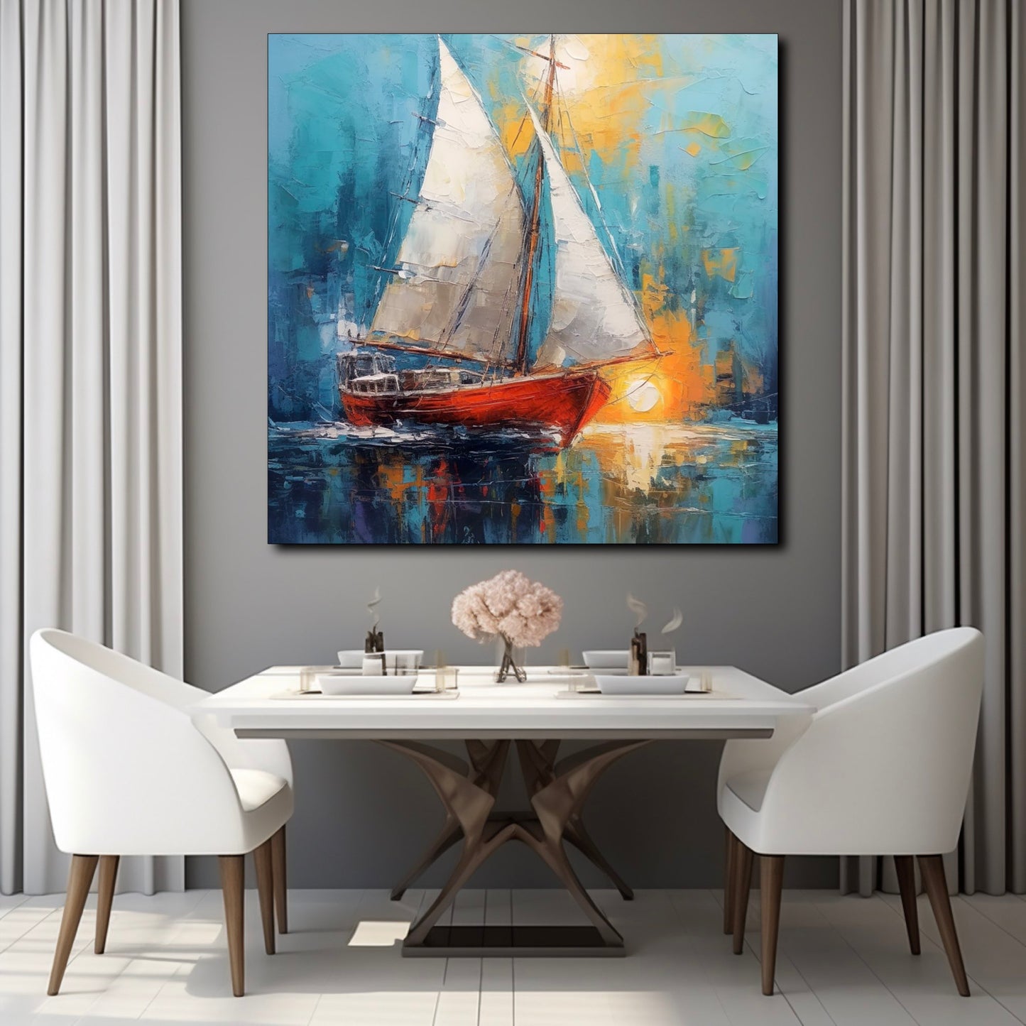 Bateau dans un Océan Bleu
