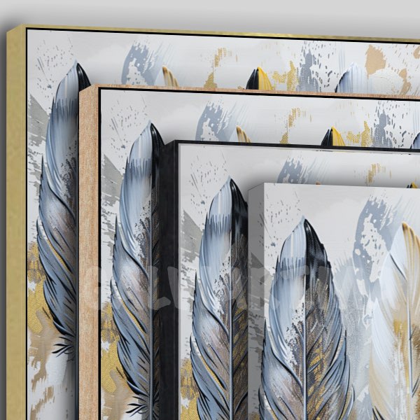 Tableau Plumes Abstraites - Palette Beige