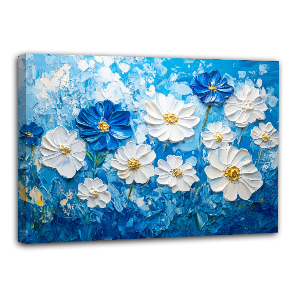 Fleurs Bleues Abstraites