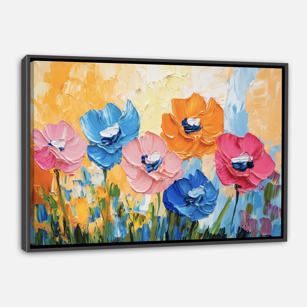 Tableau Abstrait Cubiste - Profils et Couleurs Contrastées